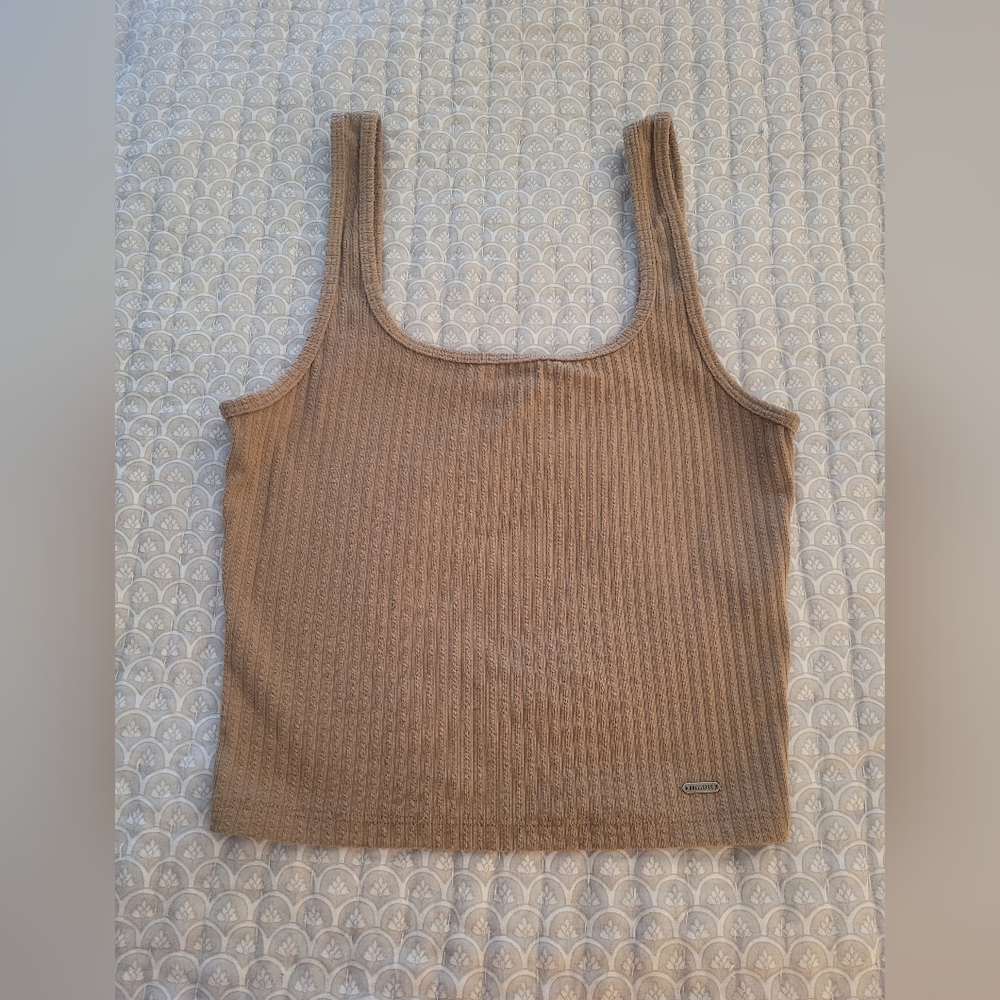 Hollister Tan Ribbed Tank